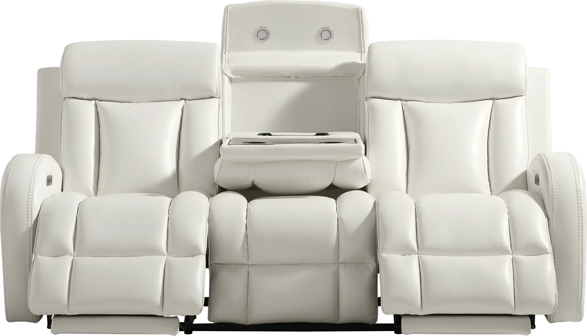 Copperfield White Dual Power Reclining Sofa