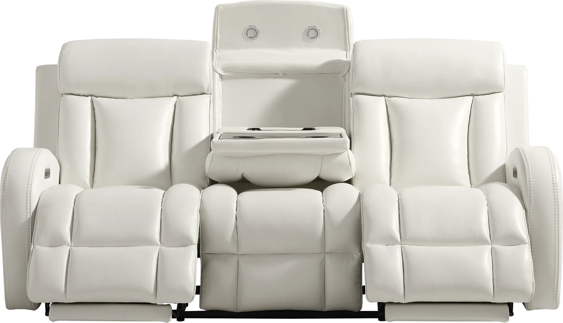Copperfield White 5 Pc Dual Power Reclining Living Room - Image 2
