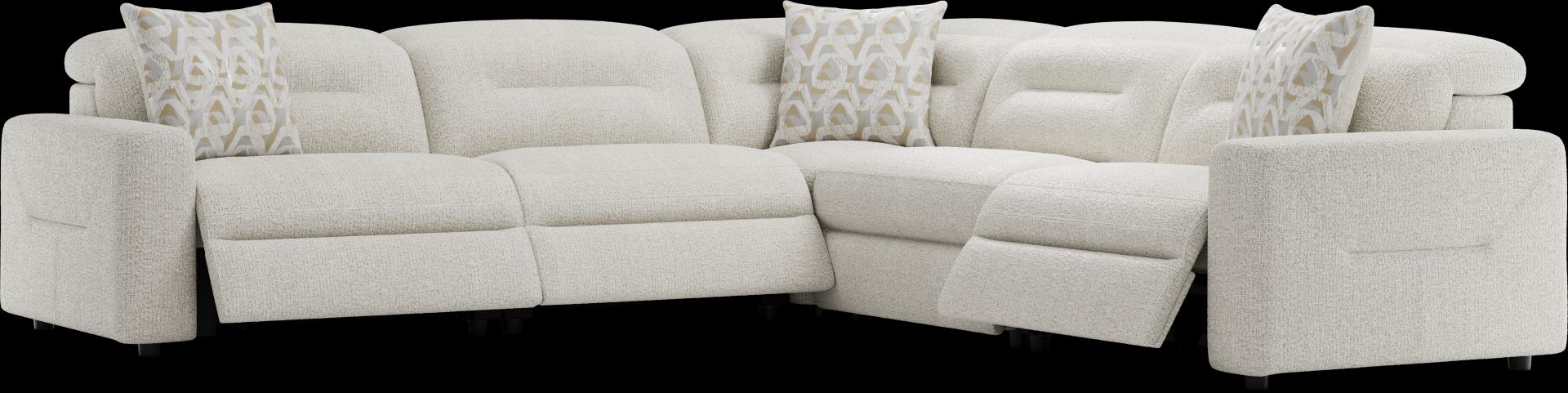 Belia Beige 8 Pc Dual Power Reclining Sectional Living Room - Image 2