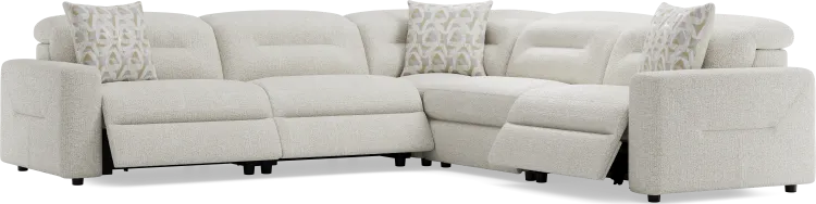 5 pc dual power reclining sectional