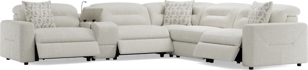 Belia Beige 6 Pc Dual Power Reclining Sectional
