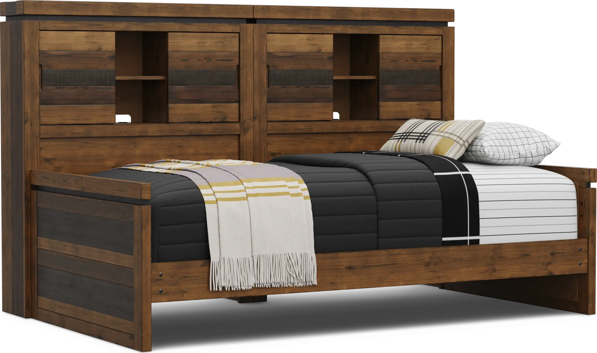 Kids Westover Hills Jr Brown Twin Bookcase Wall Bed