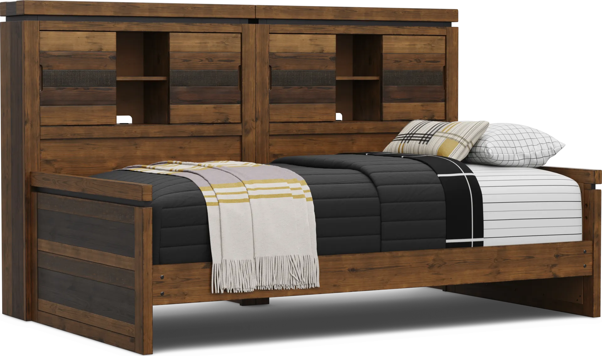 Kids Westover Hills Jr Brown Twin Bookcase Wall Bed - Image 1