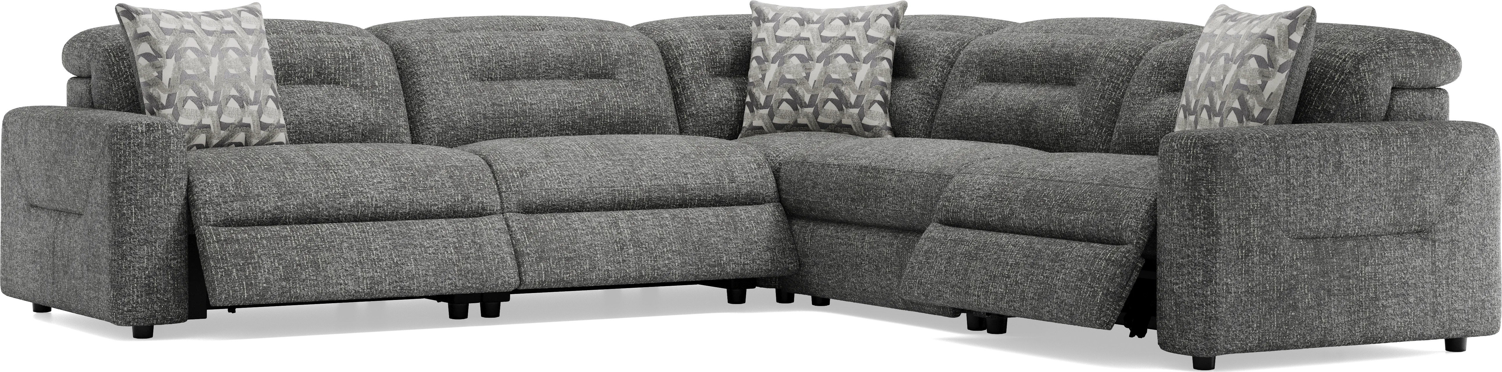 Belia Gray 5 Pc Dual Power Reclining Sectional - Thumbnail - Image 1