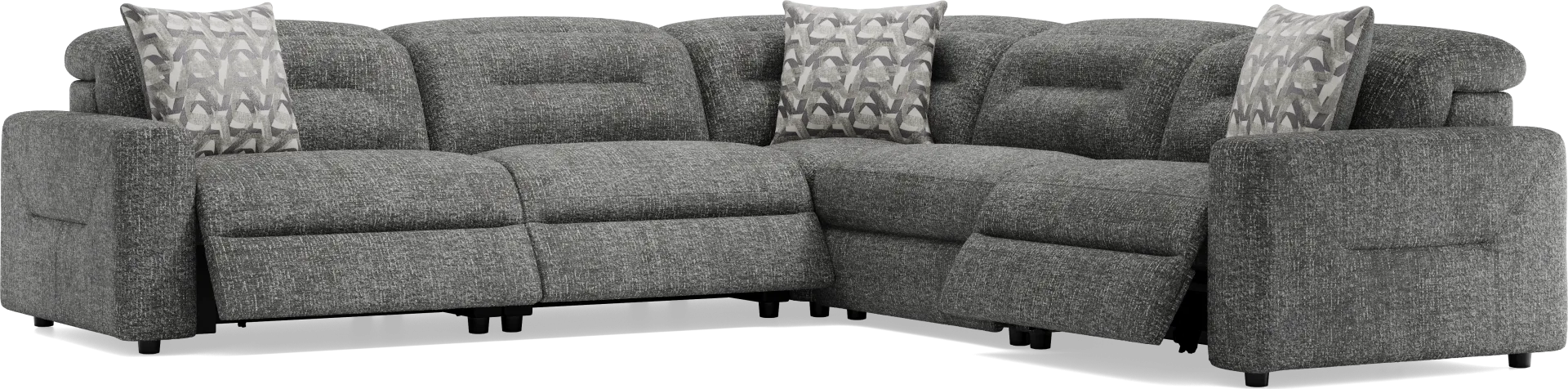 Belia Gray 5 Pc Dual Power Reclining Sectional - Image 2