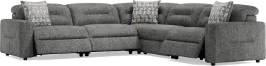 5 pc dual power reclining sectional