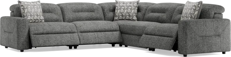 5 pc dual power reclining sectional