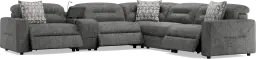 6 pc dual power reclining sectional