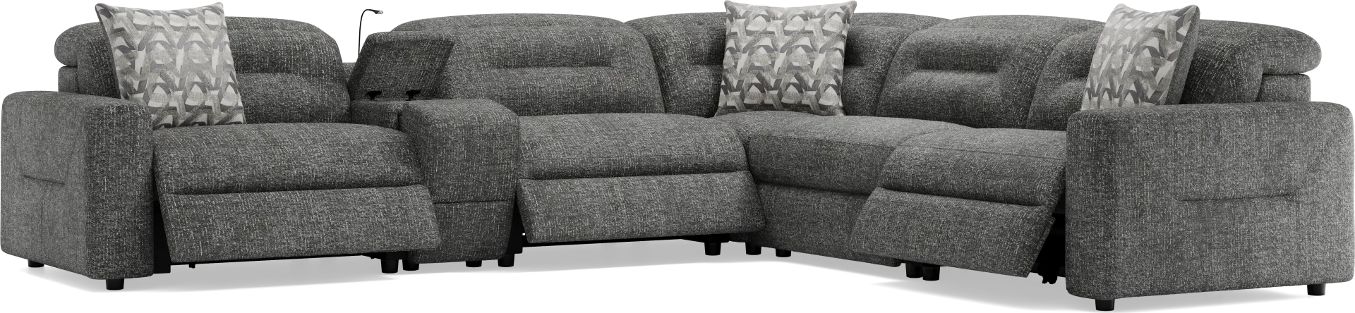 Belia Gray 6 Pc Dual Power Reclining Sectional - Image 1