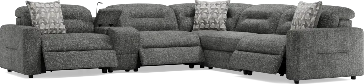 6 pc dual power reclining sectional