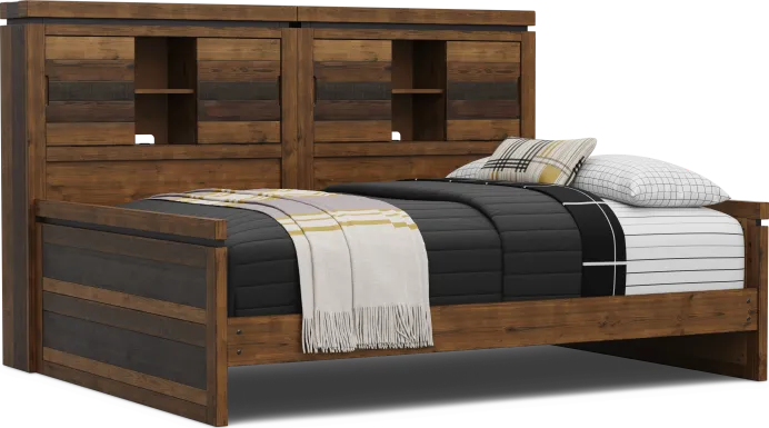 Kids Westover Hills Jr Brown Full Bookcase Wall Bed