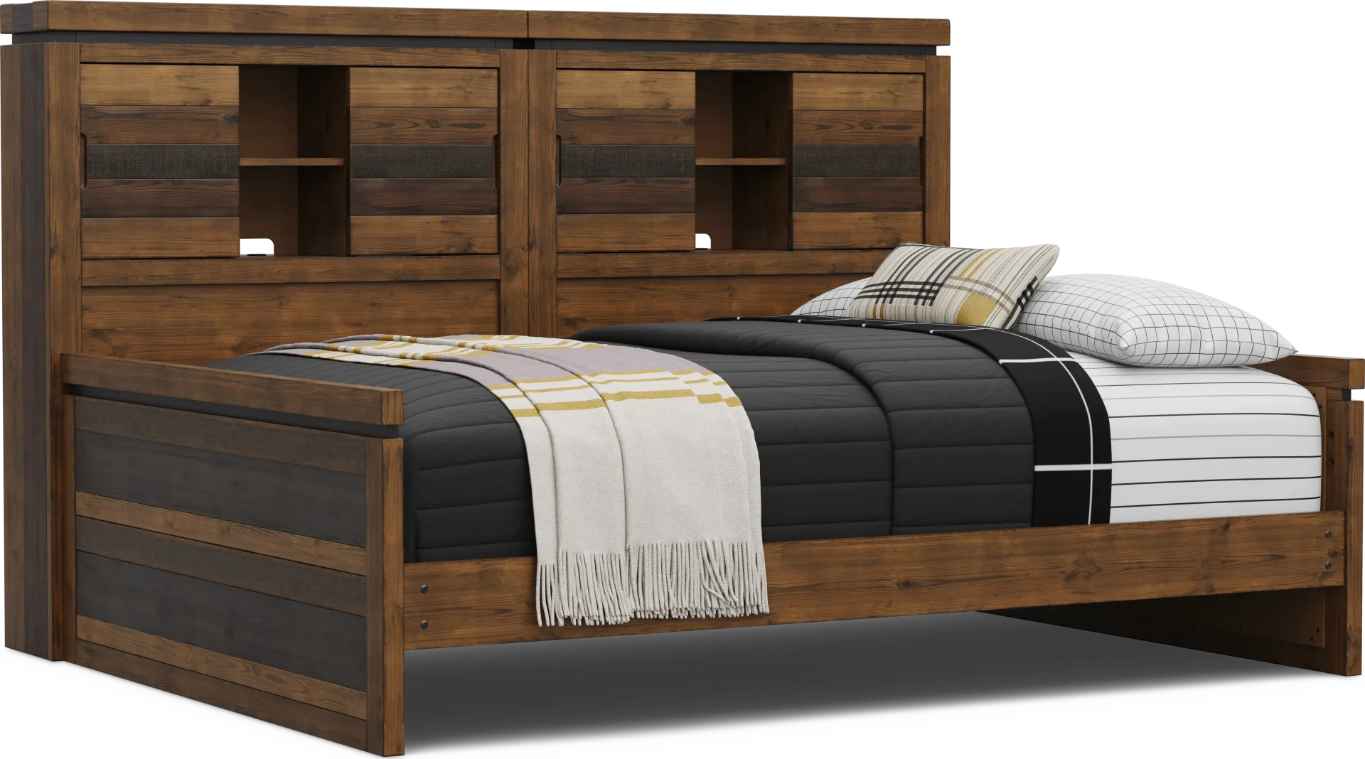 Kids Westover Hills Jr Brown Full Bookcase Wall Bed - Image 1