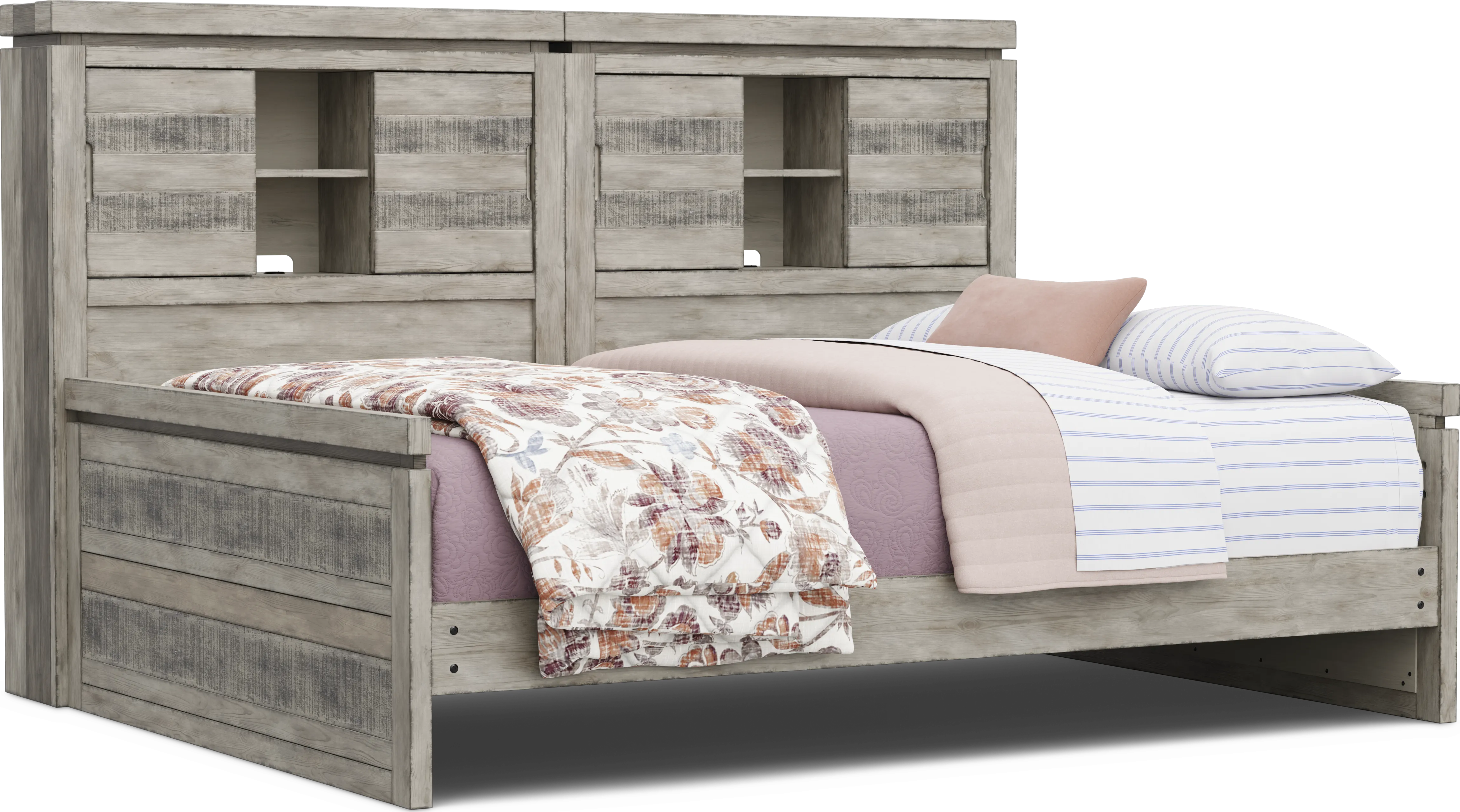 Kids Westover Hills Jr Gray Full Bookcase Wall Bed - Thumbnail - Image 1