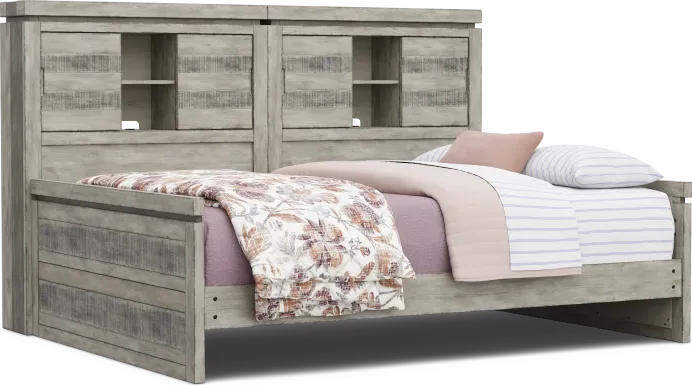 Kids Westover Hills Jr Gray Full Bookcase Wall Bed