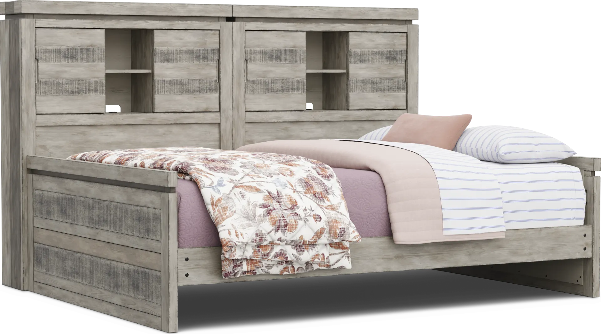 Kids Westover Hills Jr Gray Full Bookcase Wall Bed - Image 1