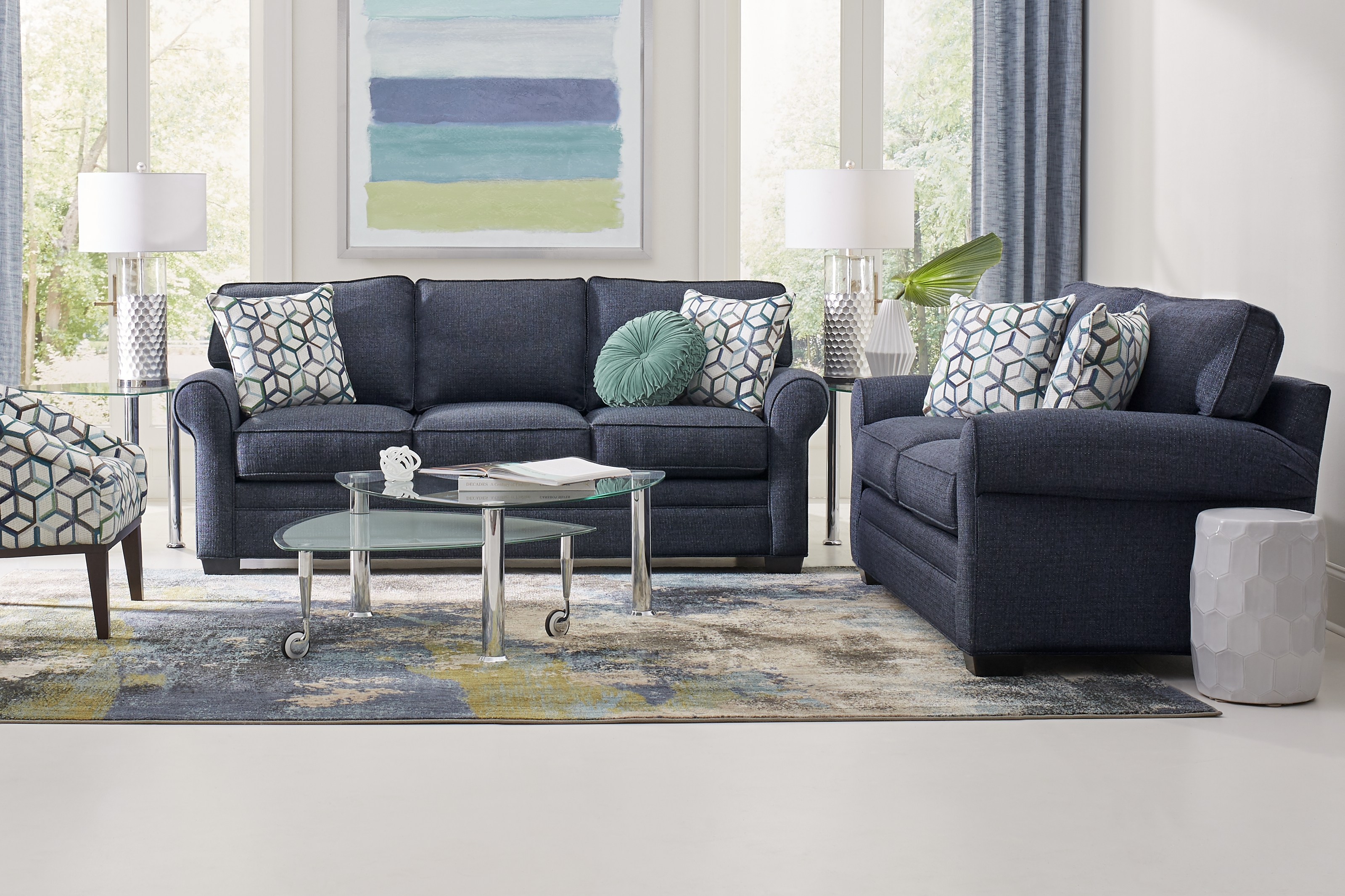 Bellingham Midnight Textured Gel Foam Sleeper Loveseat - Thumbnail - Image 2