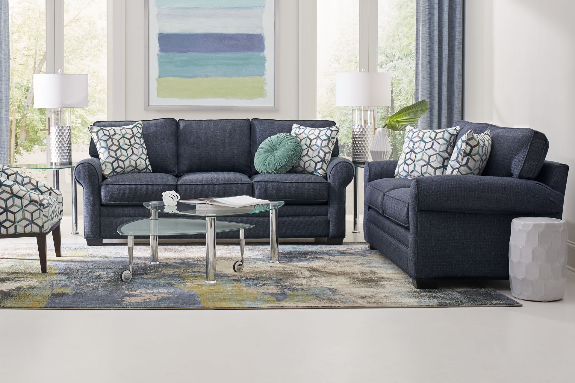 Bellingham Midnight Textured Gel Foam Sleeper Loveseat - Image 2