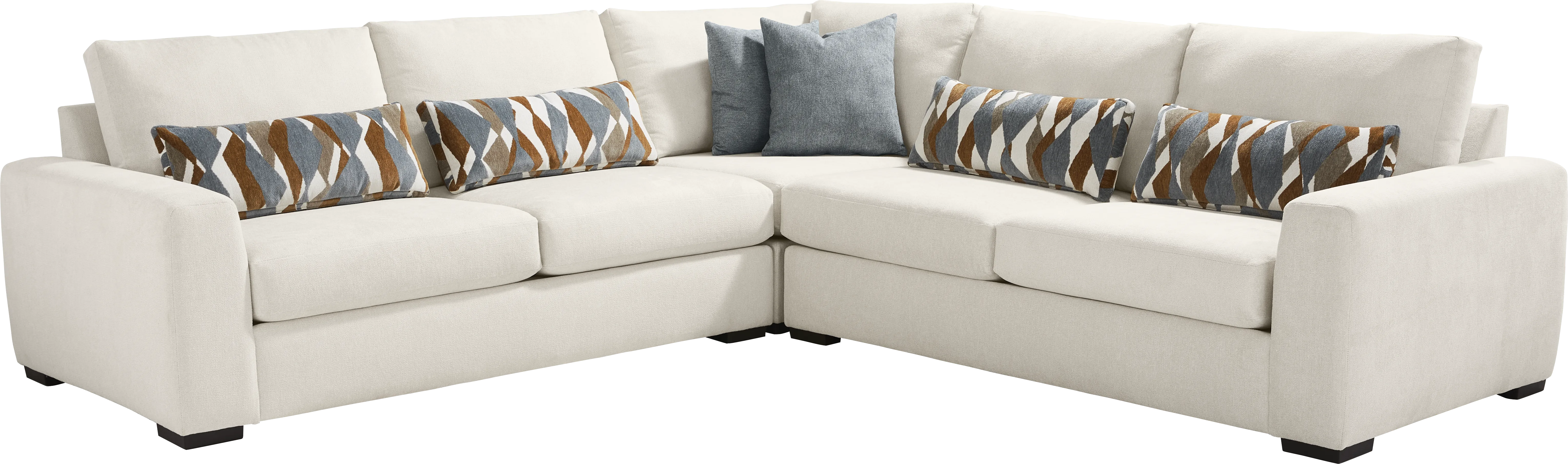 Alexander 4 Pc Ivory Beige Chenille Fabric Living Room Set With 3