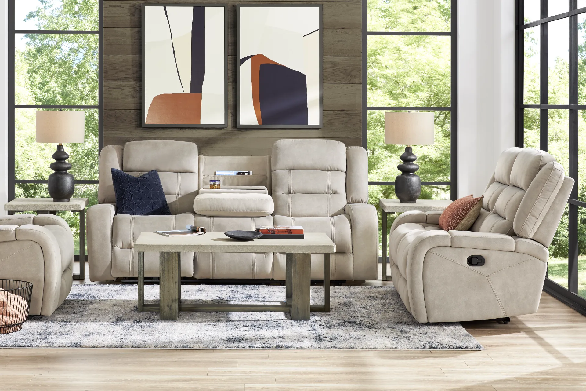 McKinley Beige Reclining Sofa - Image 1