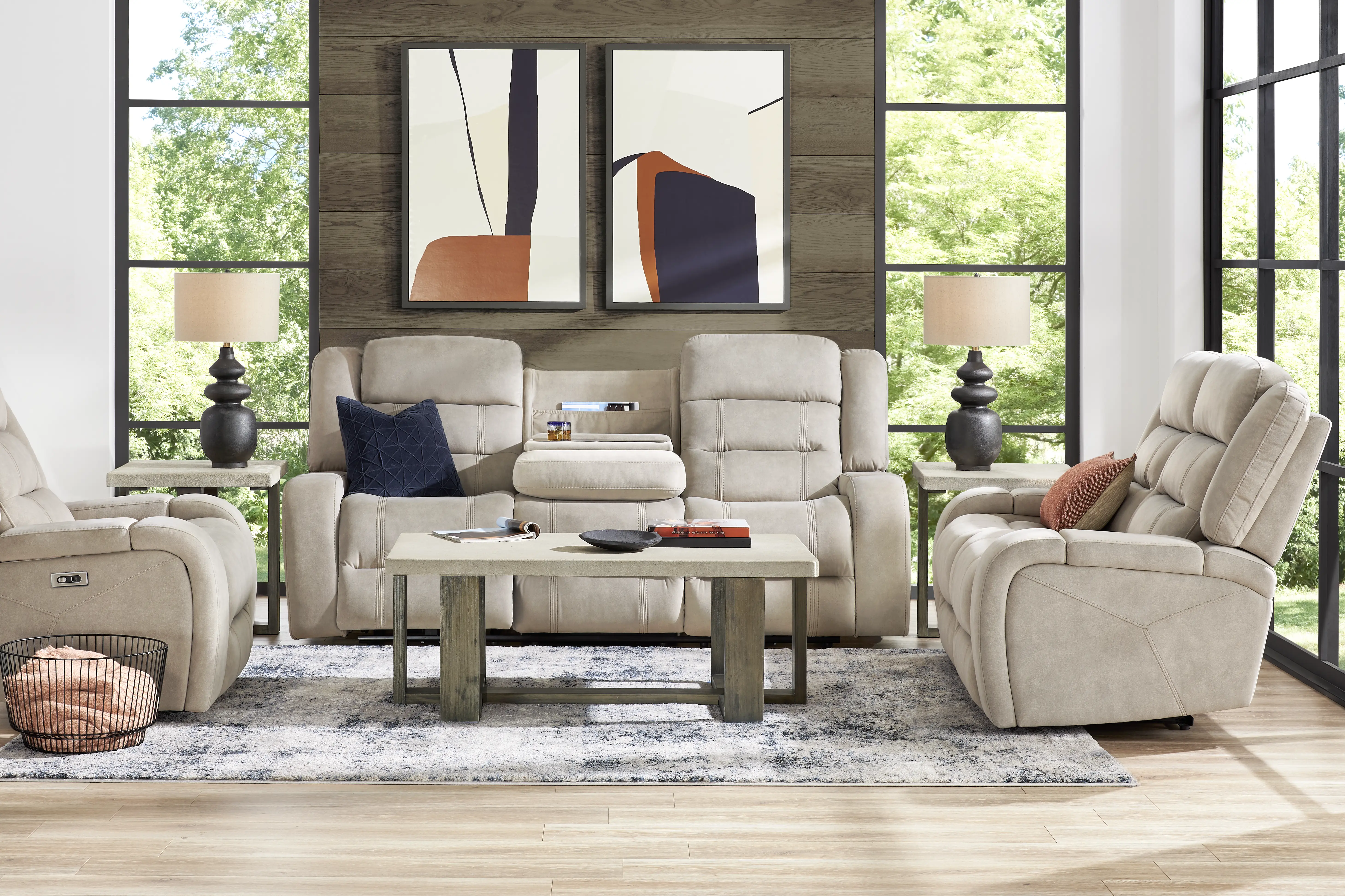 McKinley Beige 8 Pc Power Reclining Living Room - Thumbnail - Image 1