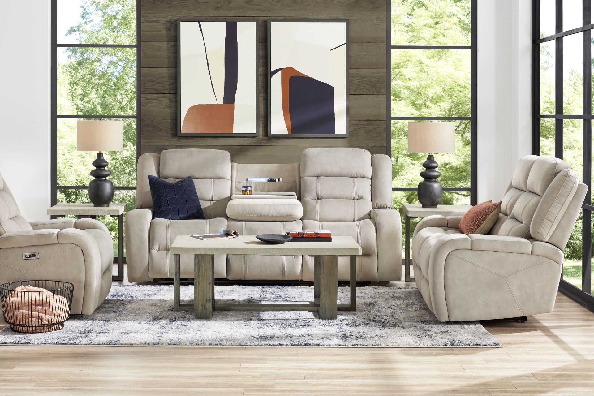 McKinley Beige 8 Pc Power Reclining Living Room - Image 1