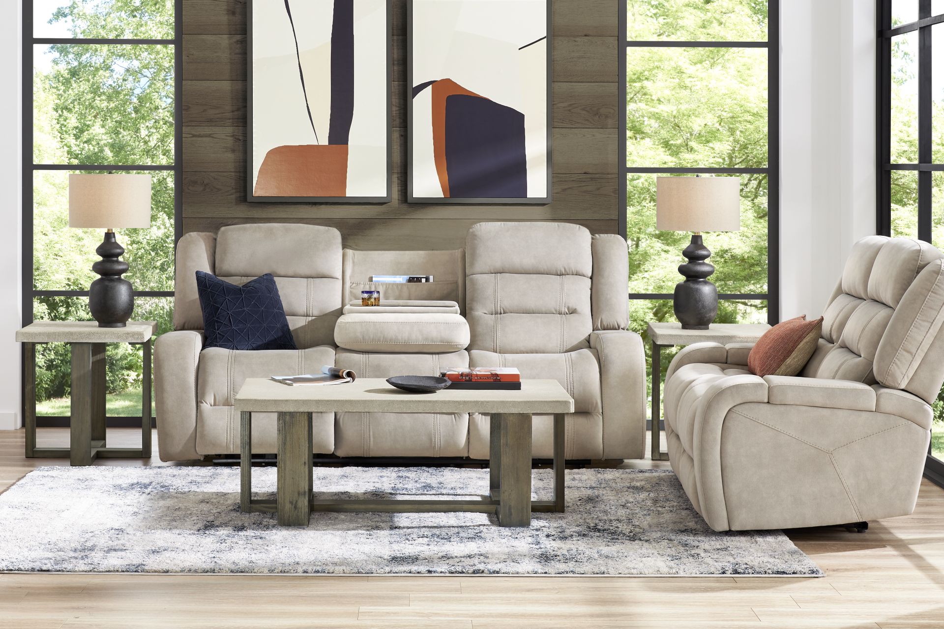 McKinley Beige 7 Pc Reclining Living Room - Image 1