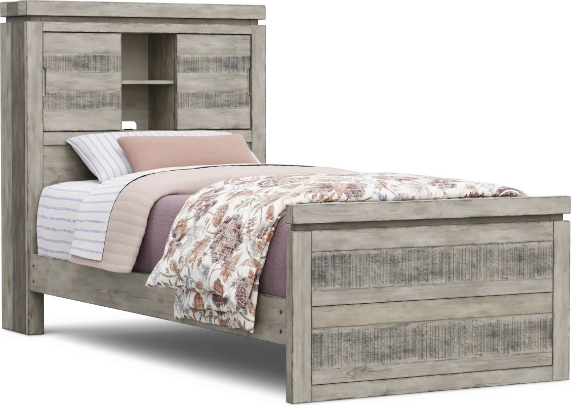 Kids Westover Hills Jr Gray Twin Bookcase Bed