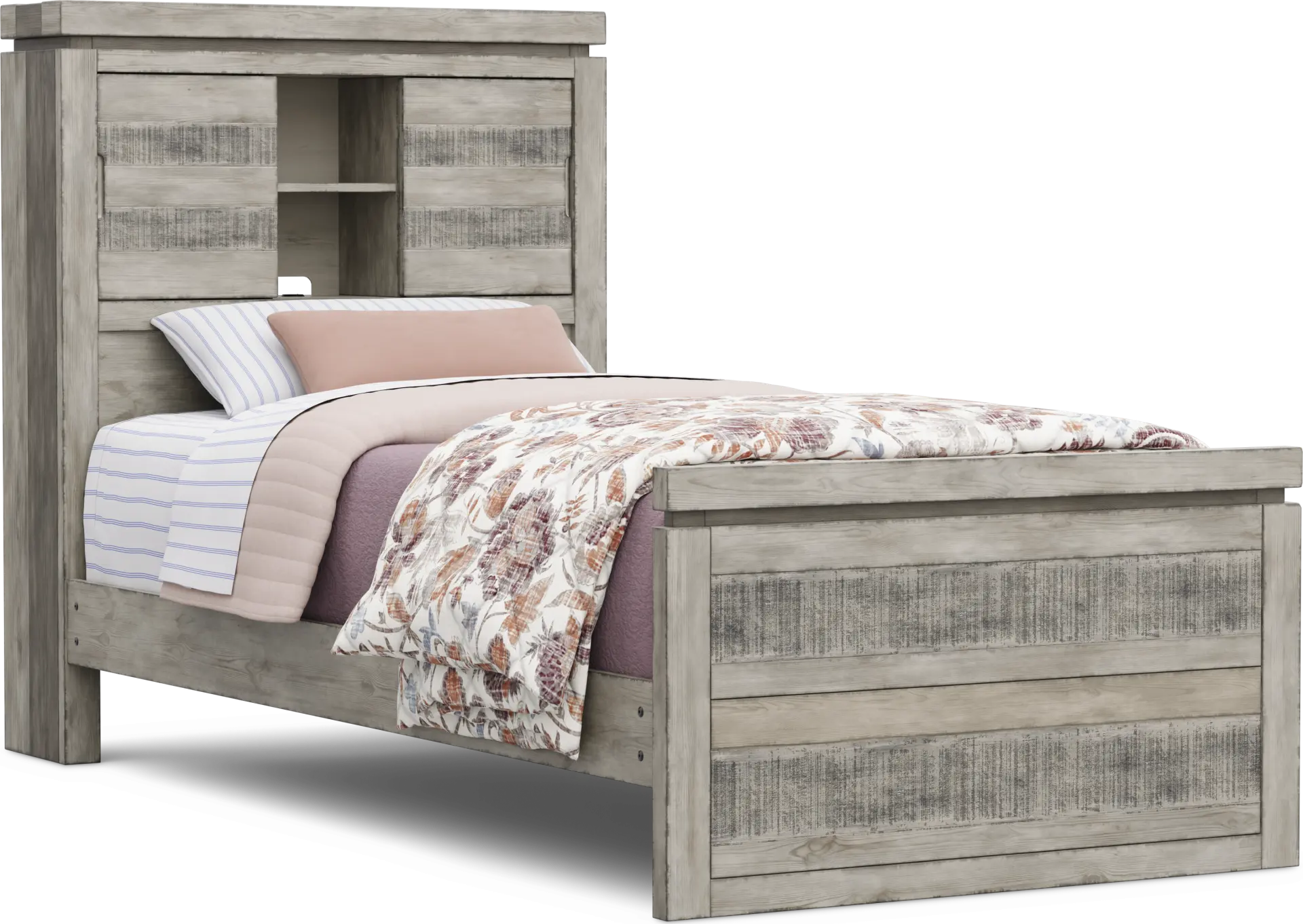 Kids Westover Hills Jr Gray Twin Bookcase Bed
