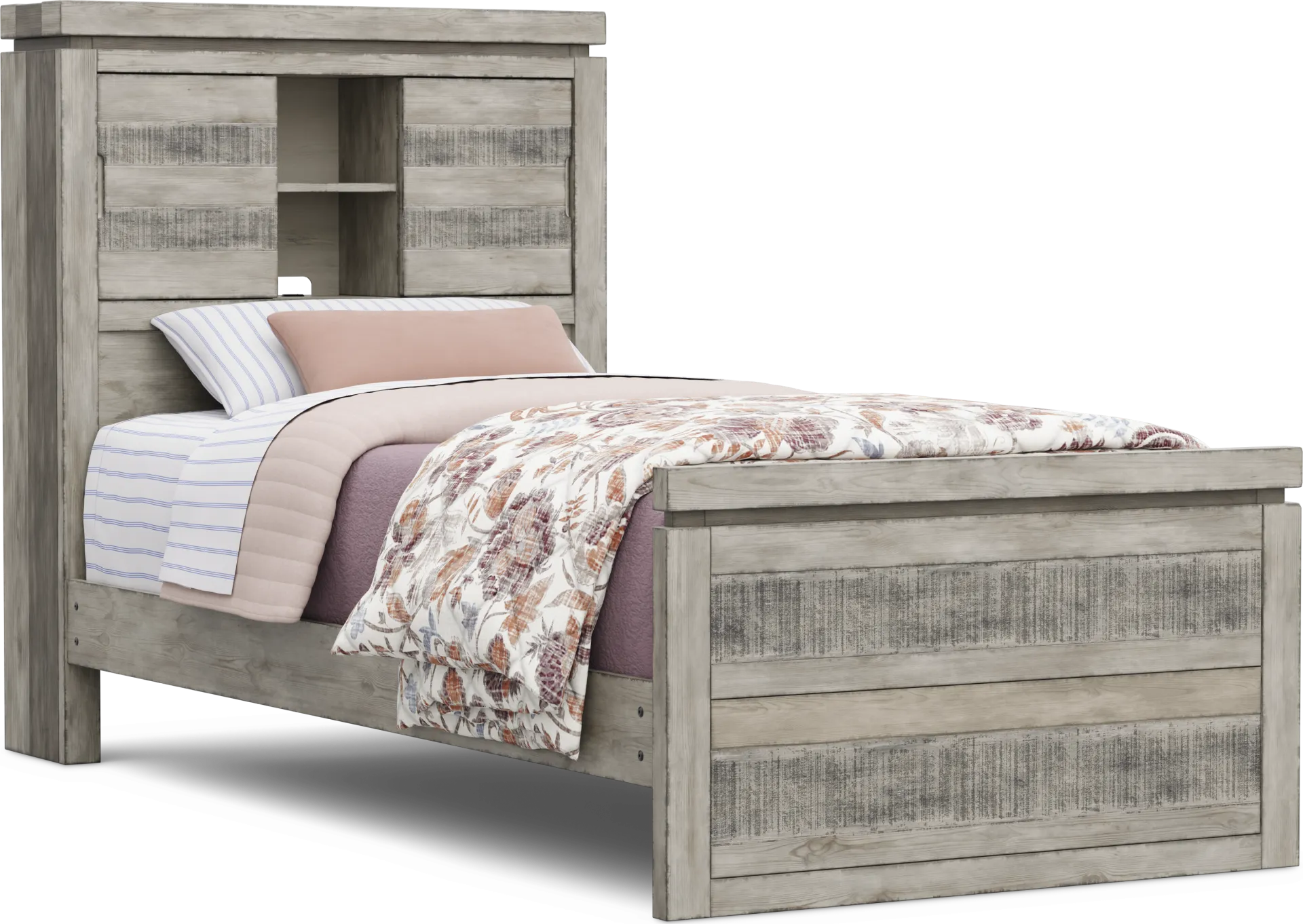 Kids Westover Hills Jr Gray Twin Bookcase Bed - Image 1