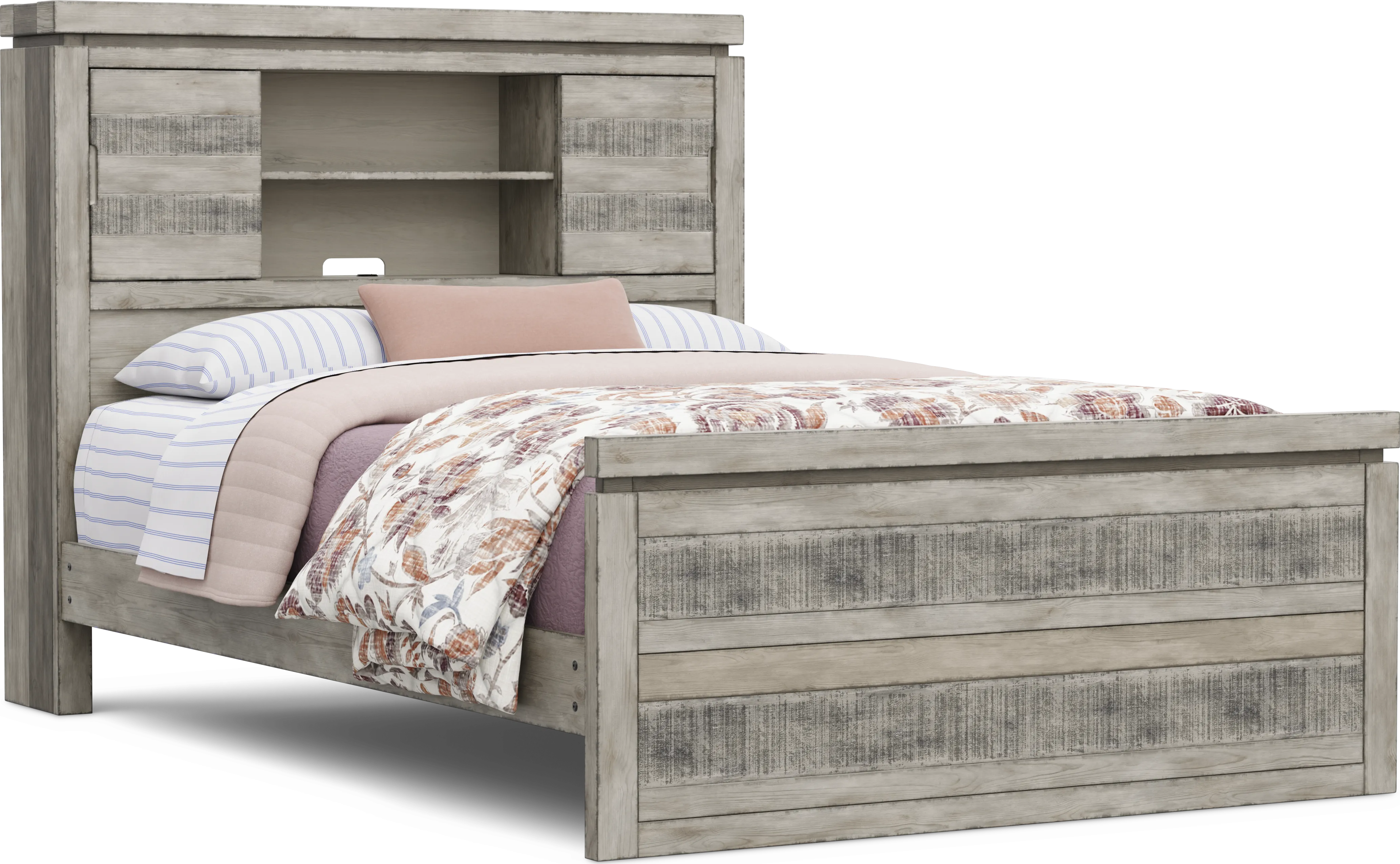 Kids Westover Hills Jr Gray Full Bookcase Bed - Thumbnail - Image 1