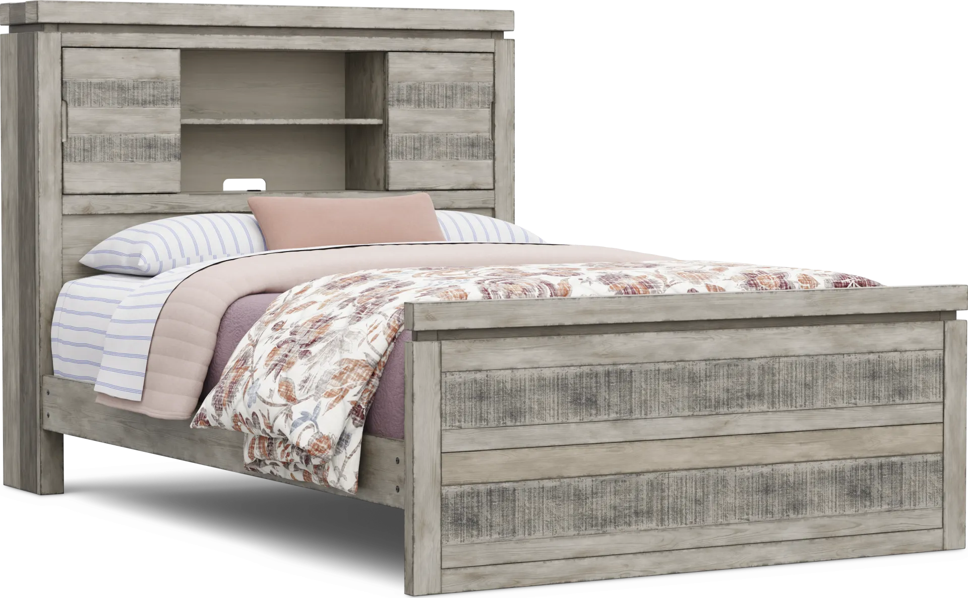 Kids Westover Hills Jr Gray Full Bookcase Bed - Image 1