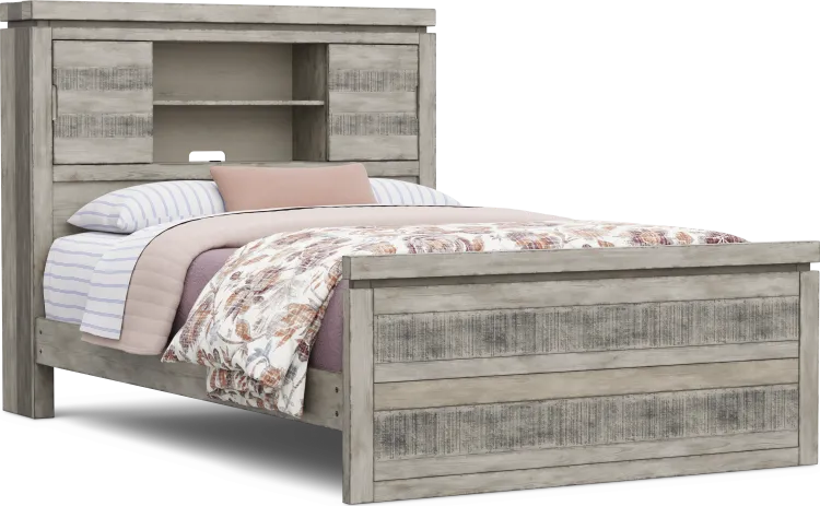 3 pc full bookcase bed