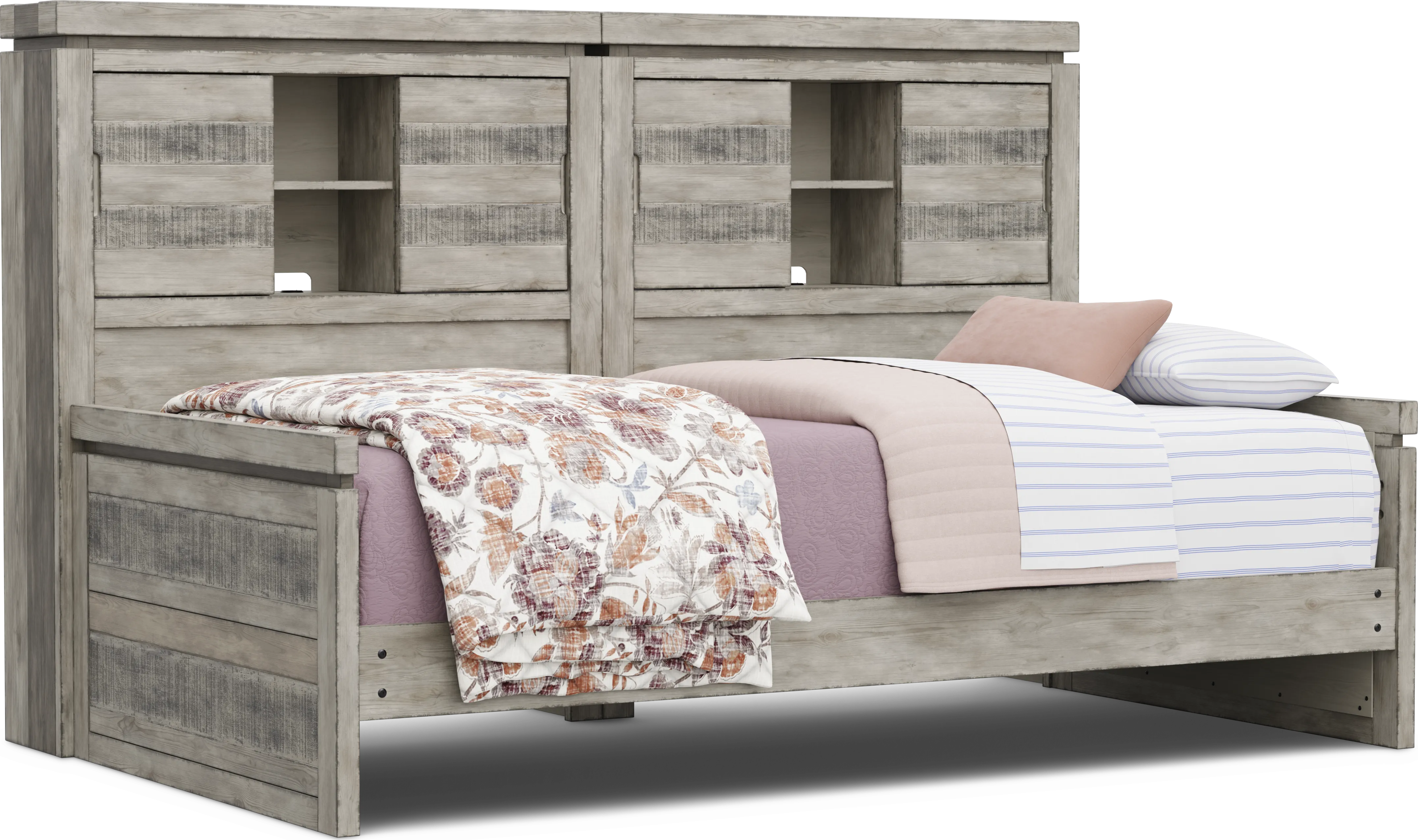 Kids Westover Hills Jr Gray Twin Bookcase Wall Bed - Thumbnail - Image 1