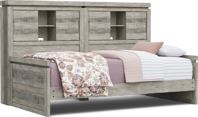 Kids Westover Hills Jr Gray Twin Bookcase Wall Bed