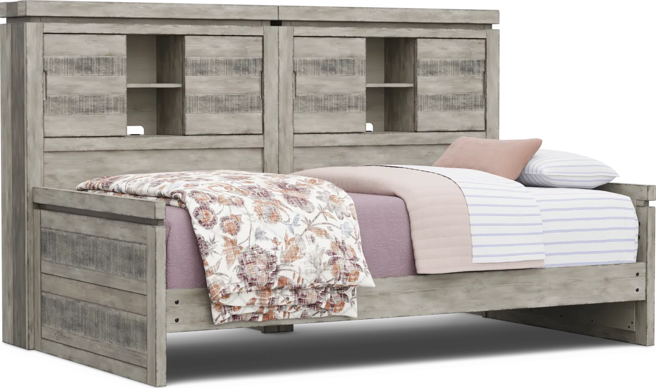 Kids Westover Hills Jr Gray Twin Bookcase Wall Bed