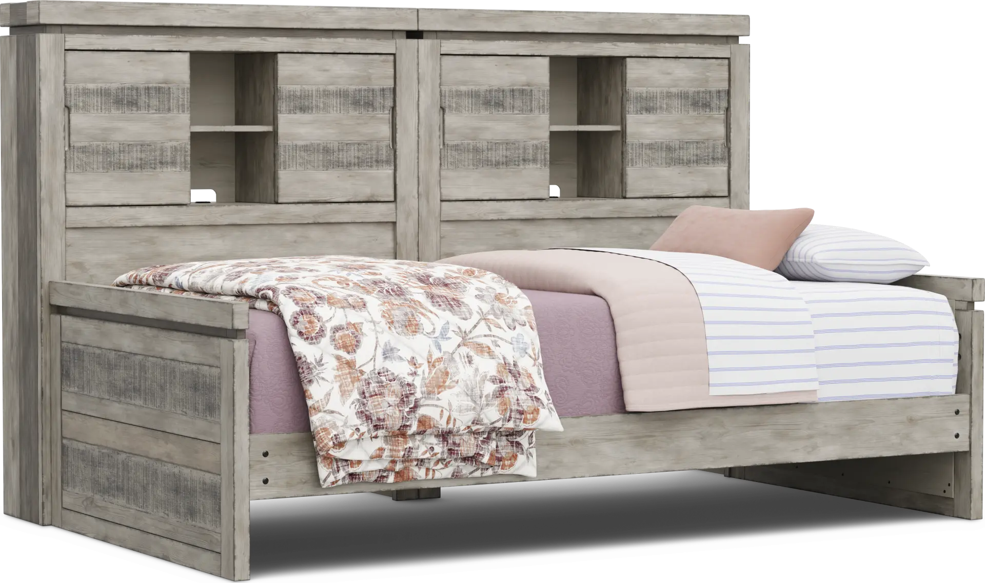 Kids Westover Hills Jr Gray Twin Bookcase Wall Bed