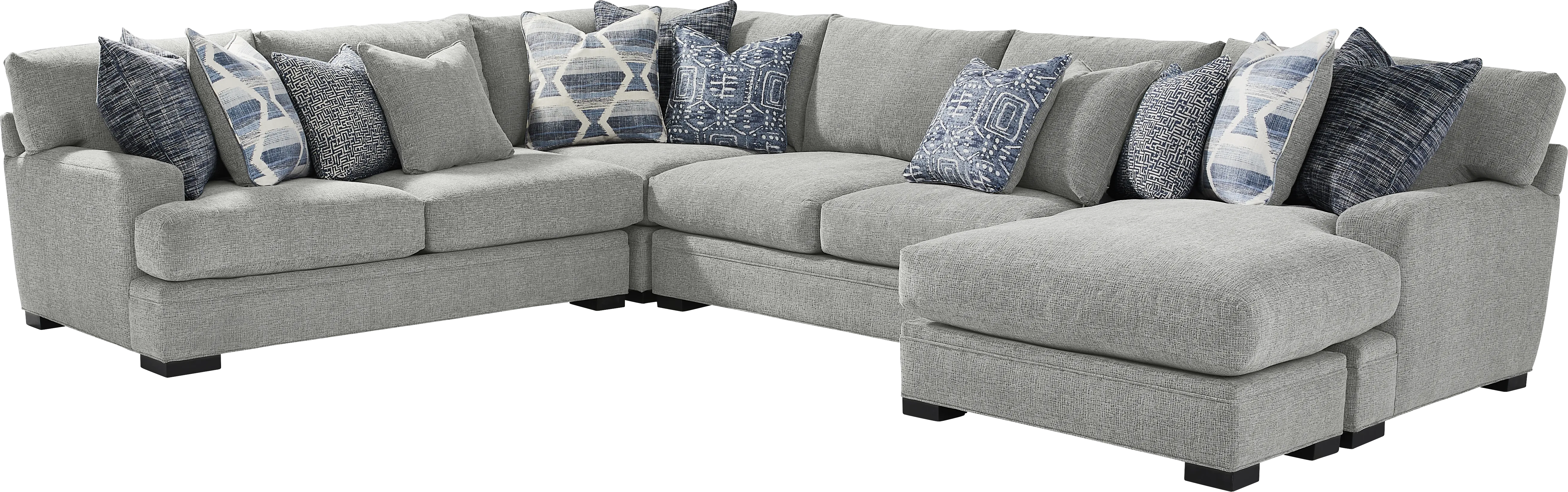 Bedford Park Gray 3 Pc Sectional with Chaise - Thumbnail - Image 1