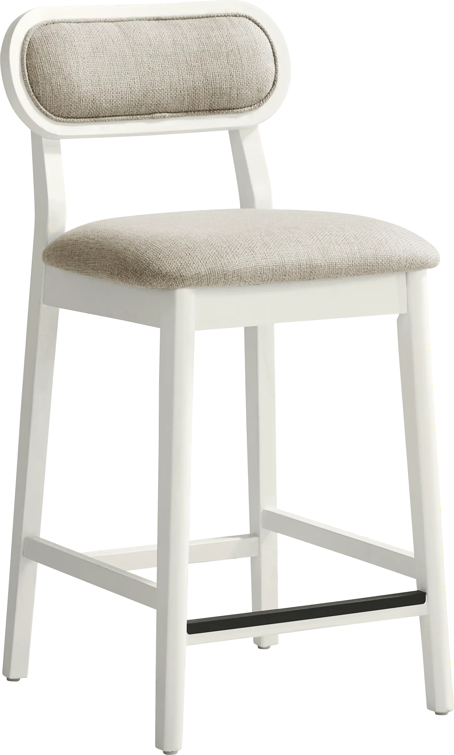 Watertown White Upholstered Counter Height Stool