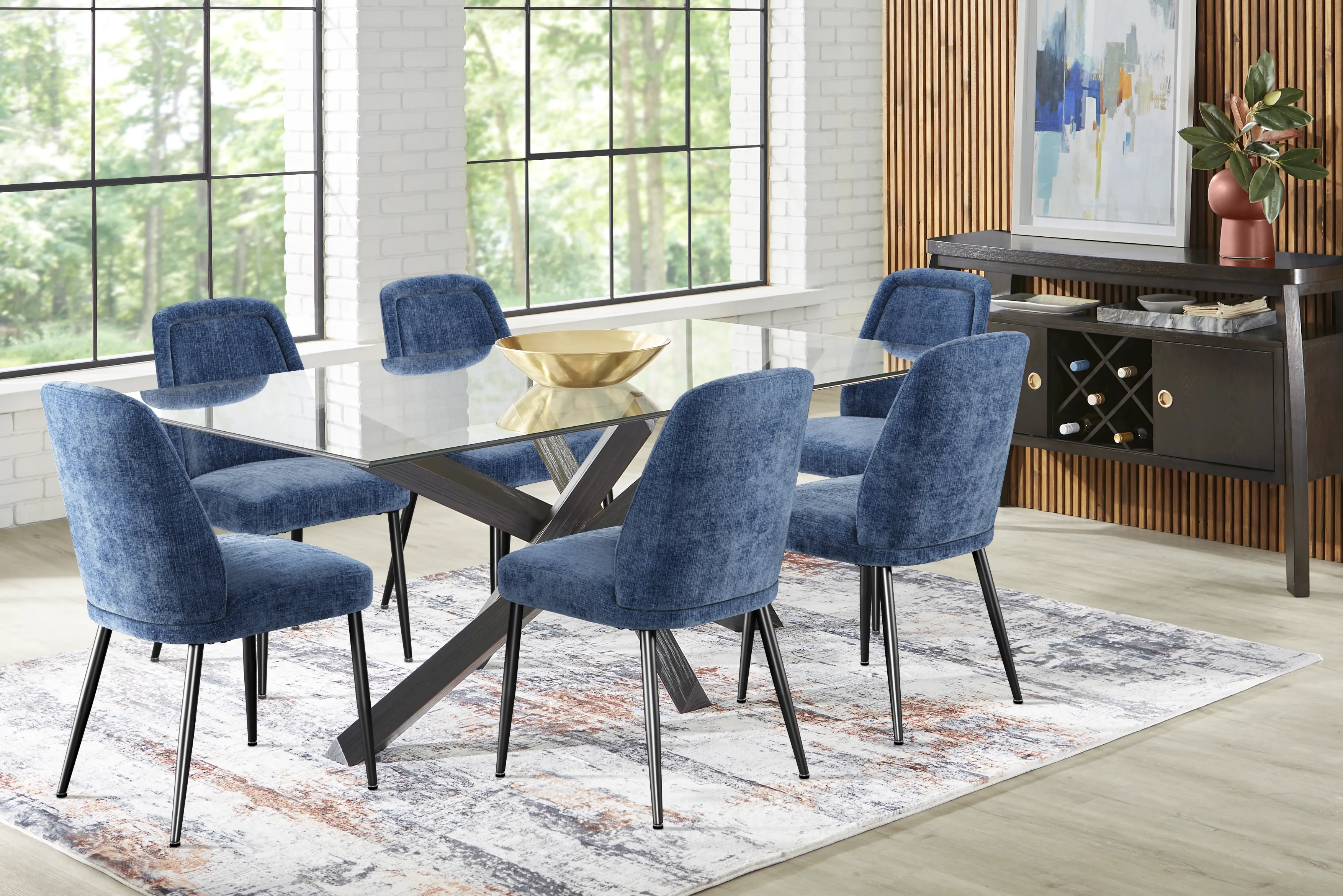 Hollybrooke Black 5 Pc Dining Room with Midnight Chairs - Thumbnail - Image 1