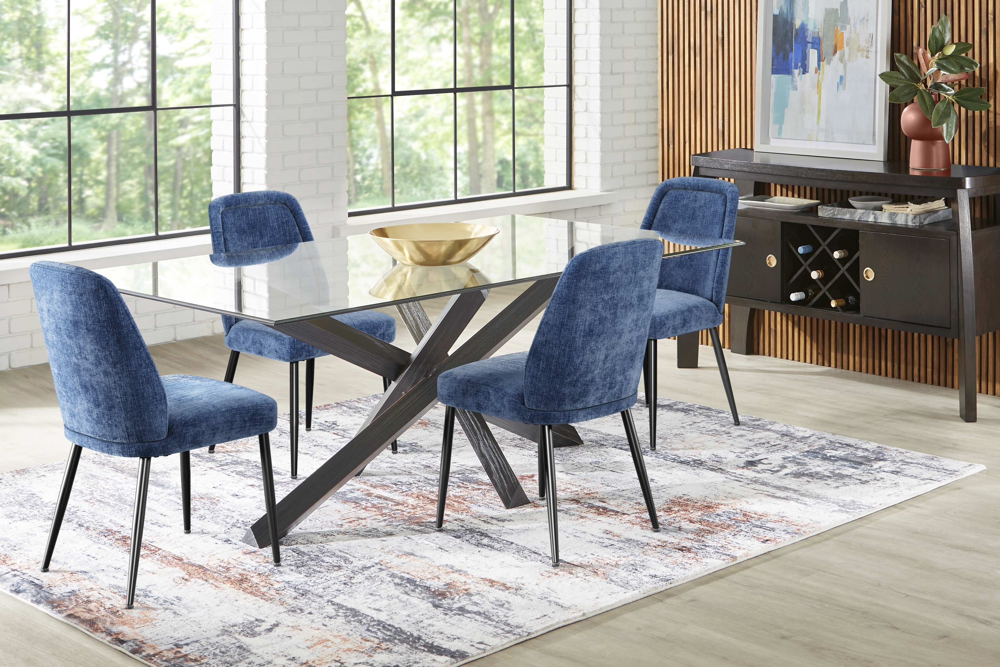 Axia Black 5 Pc Dining Room with Midnight Chairs - Thumbnail - Image 1