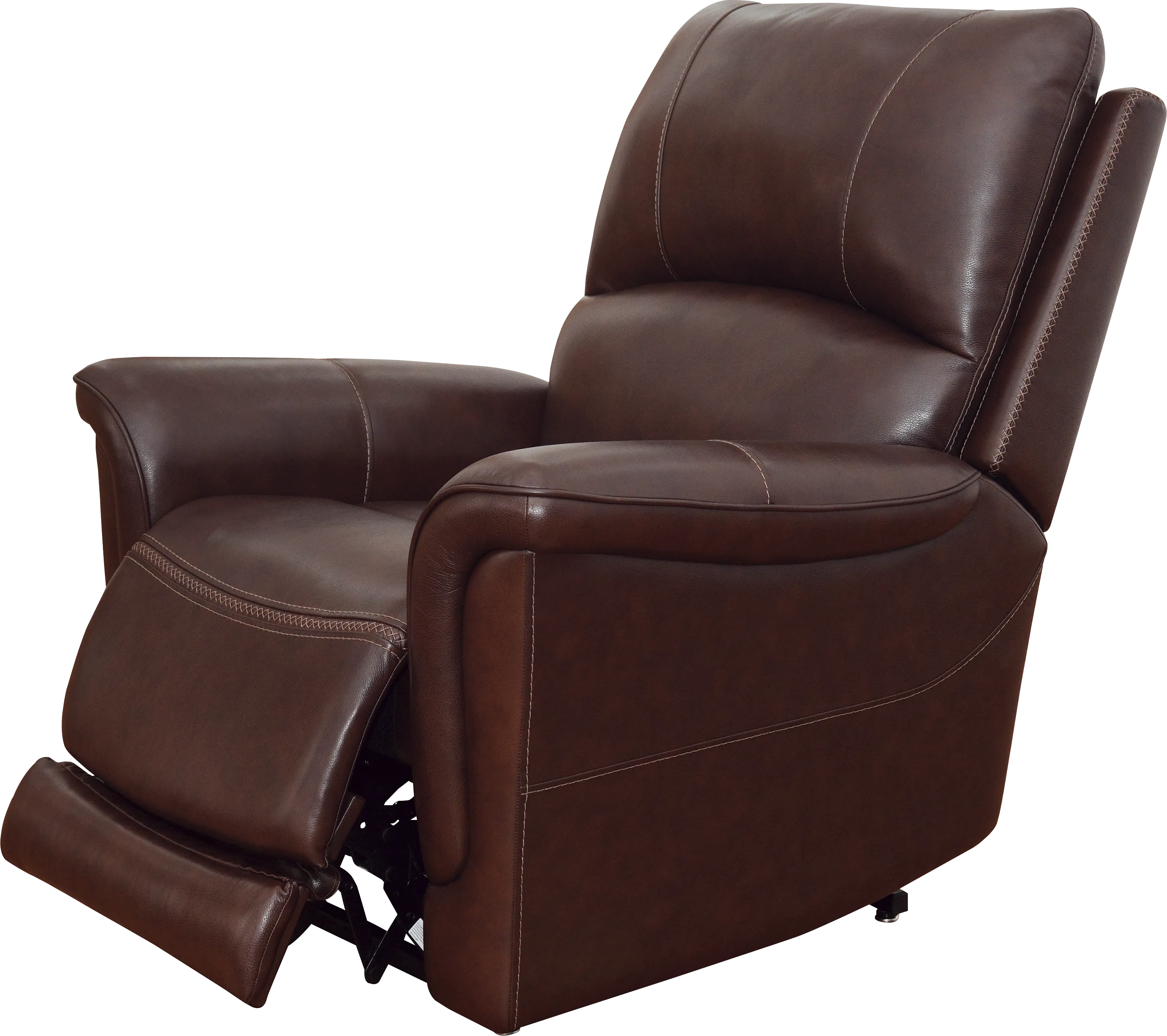 Castmore II Brown Leather Triple Power Lift Recliner - Thumbnail - Image 1