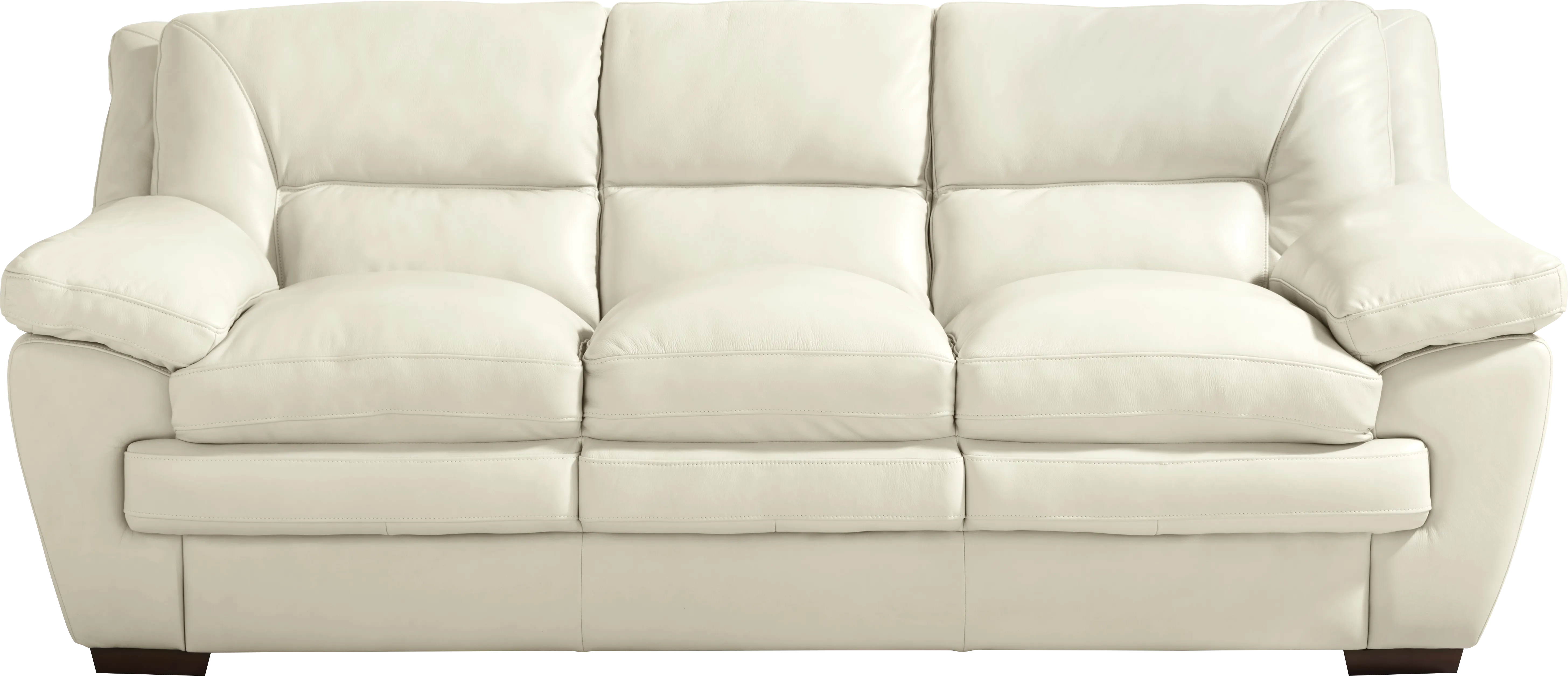 Hayworth Cream Leather Sofa - Thumbnail - Image 1
