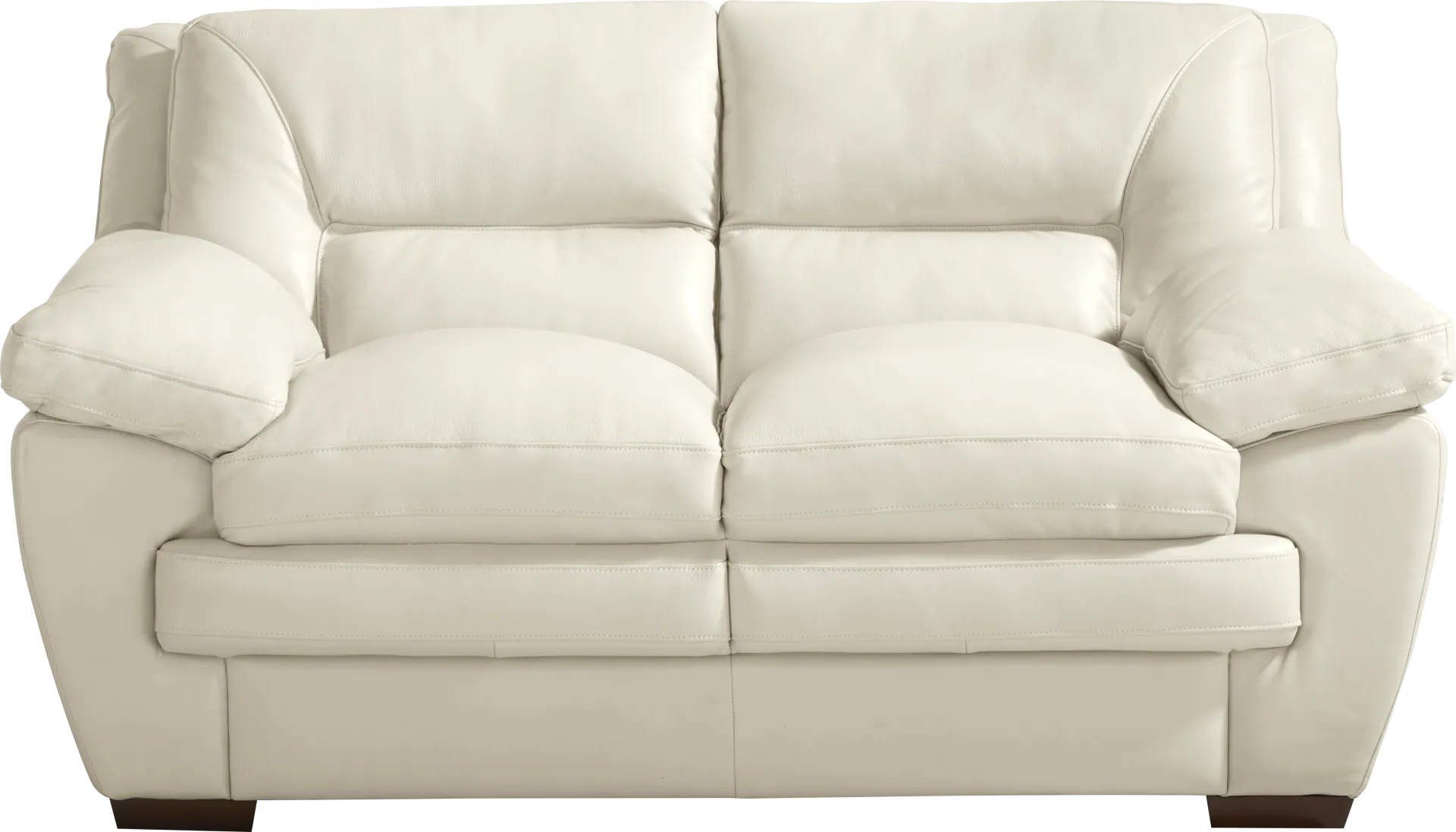 Hayworth Cream Leather Loveseat - Image 2