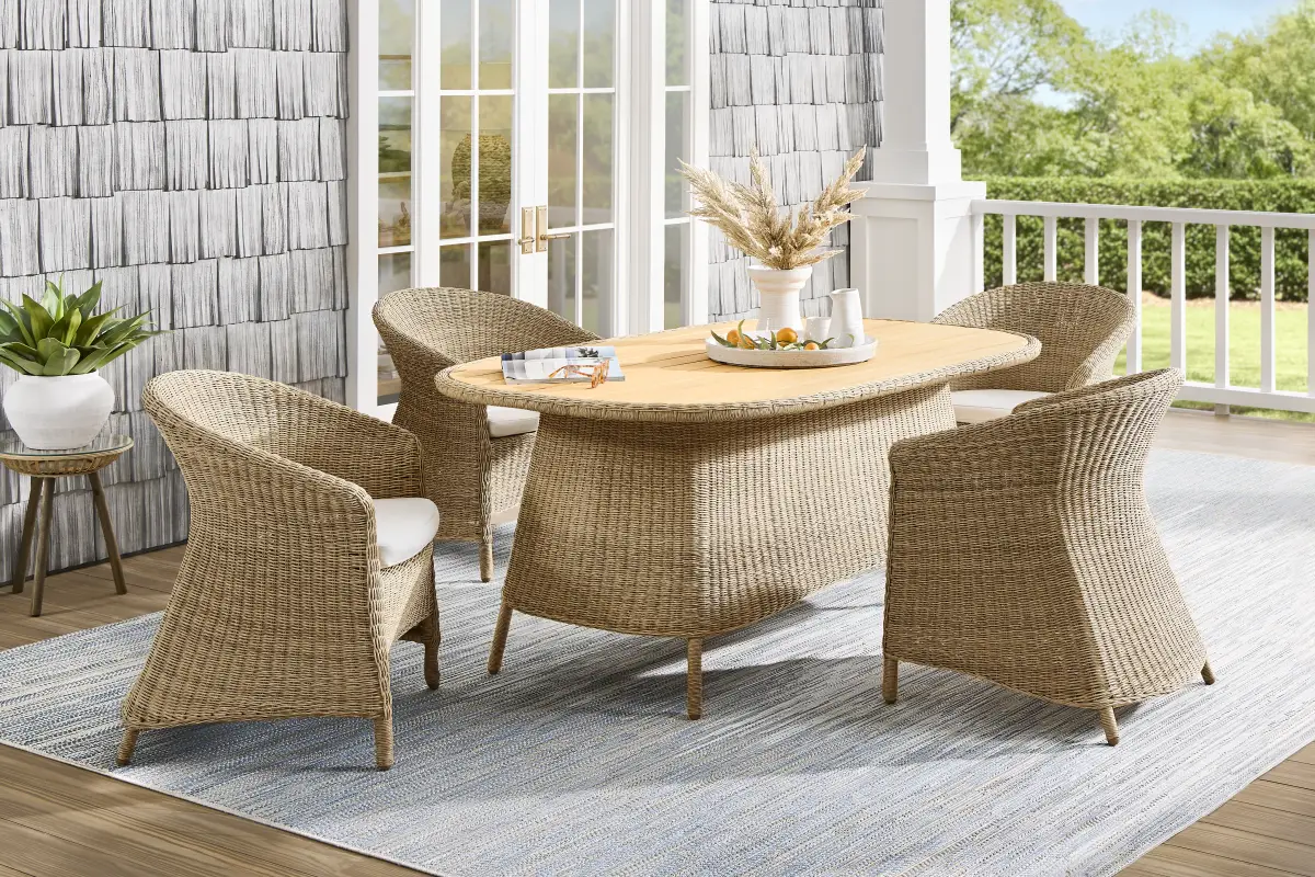 Sarina Bay Natural 5 Pc Outdoor Dining Set