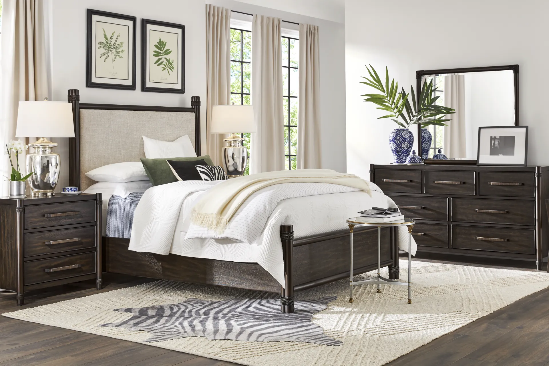 Vineyard Estates Brown 7 Pc King Upholstered Bedroom - Image 1