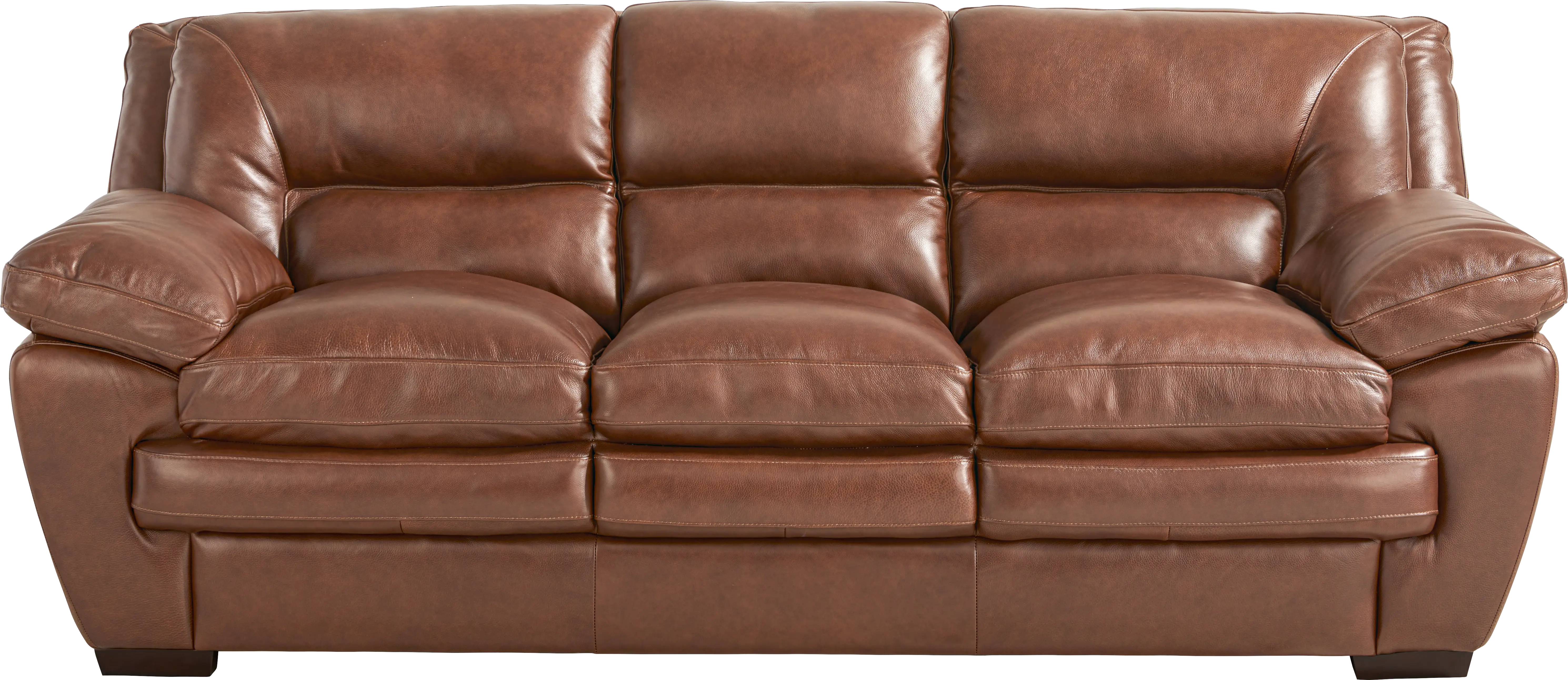 Hayworth Brown Leather Sofa - Thumbnail - Image 1