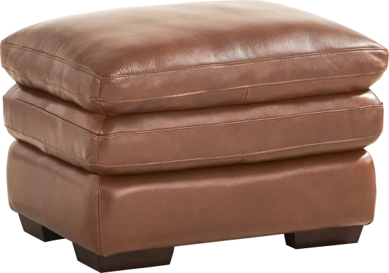 Hayworth Brown Leather Ottoman