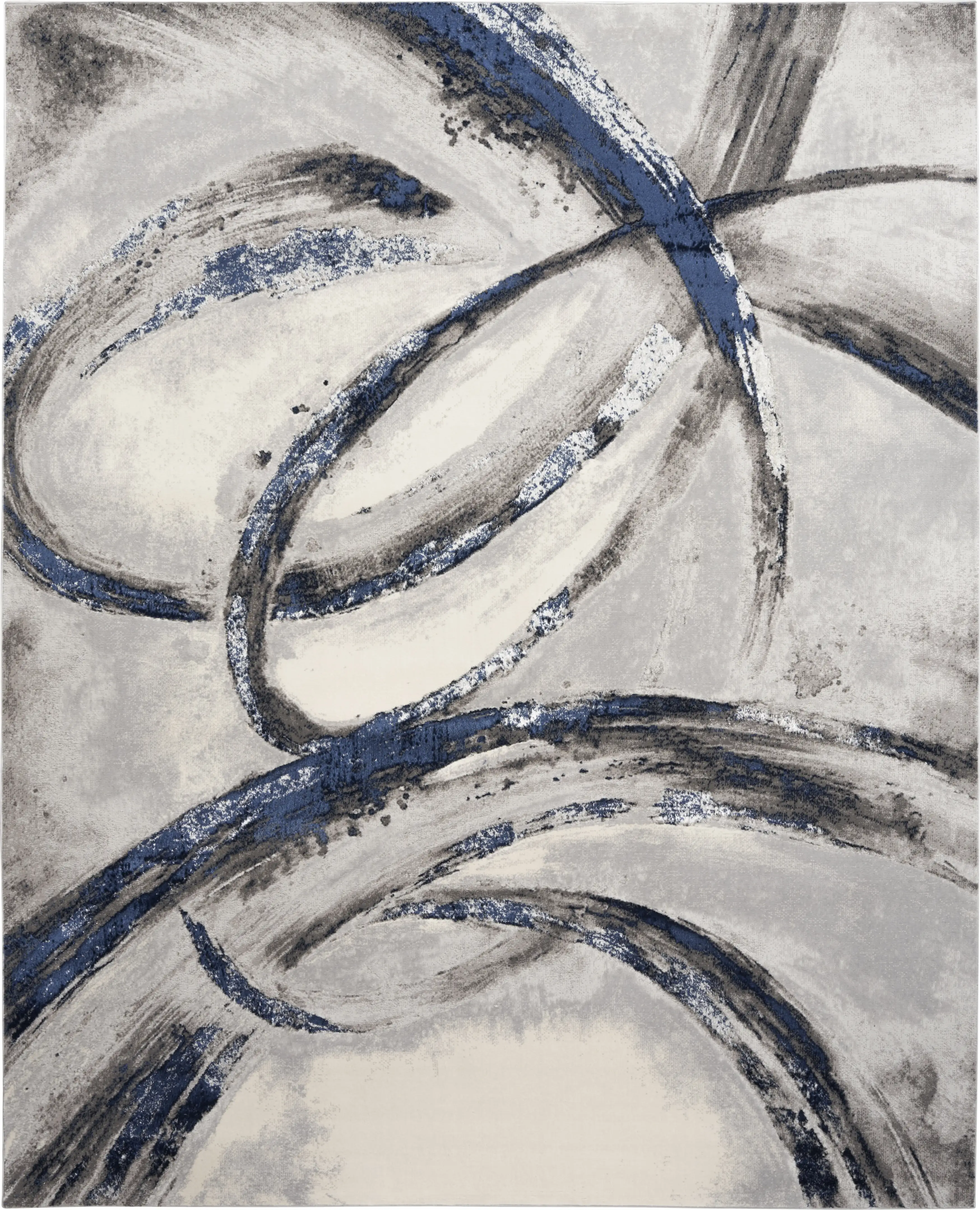 Brasix Gray/Navy 9' x 12' Rug - Thumbnail - Image 1