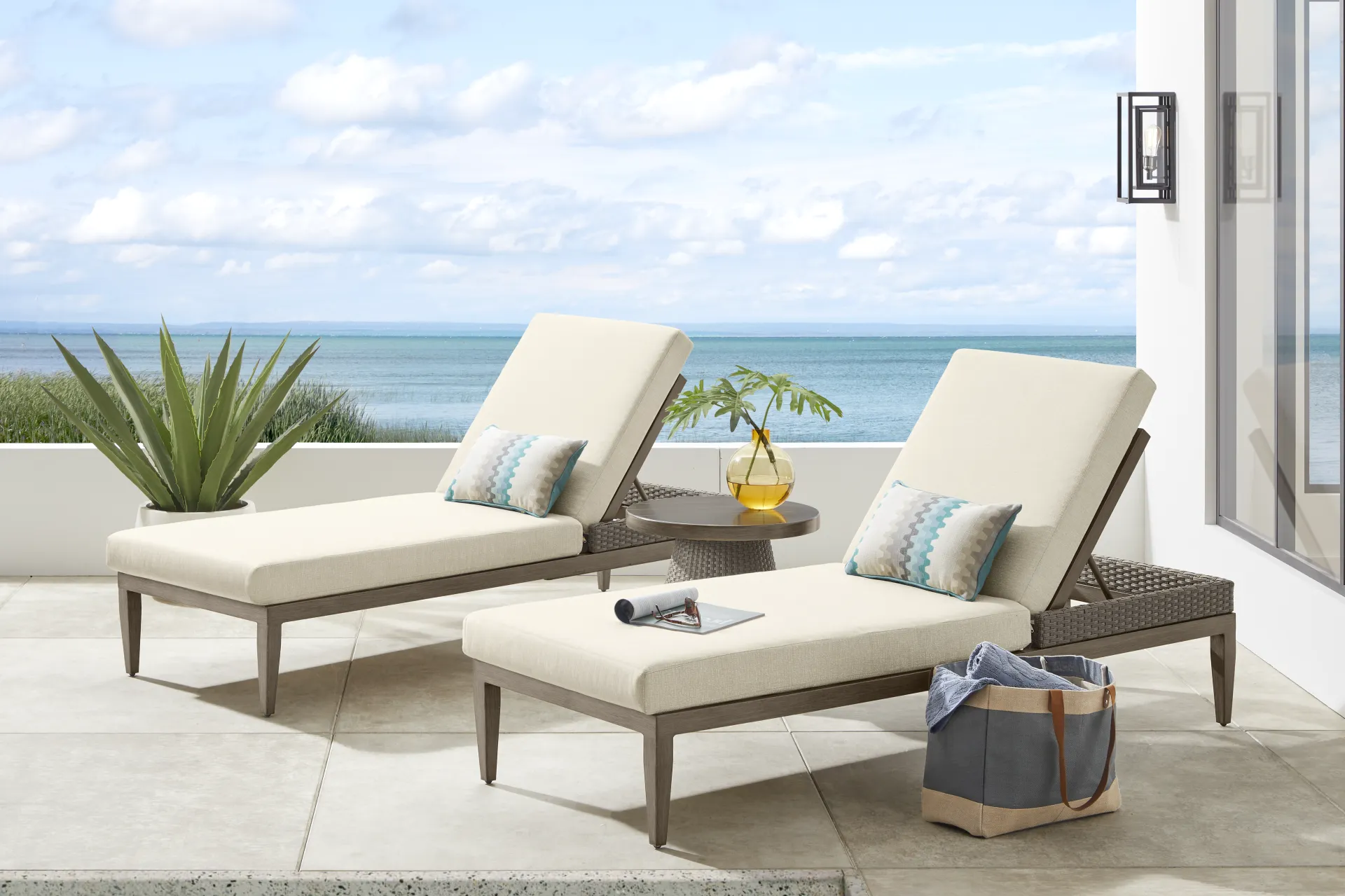 Point Reyes Brown Outdoor Chaise, Set of 2 - Image 1