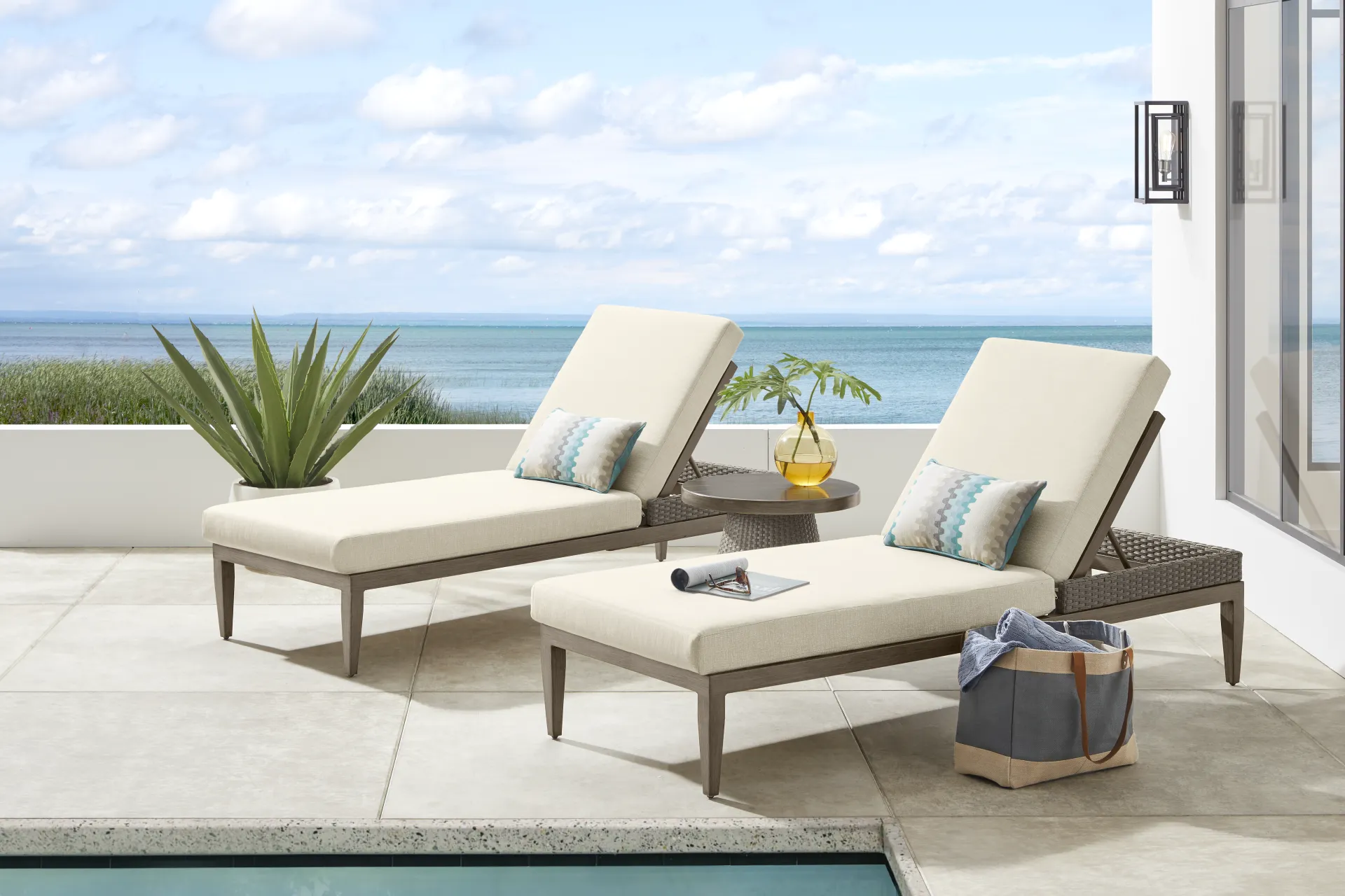 Point Reyes Brown Outdoor Chaise, Set of 2 - Image 1